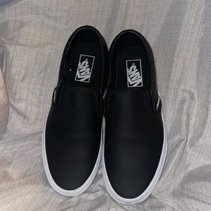 Brand new Vans leather slip ons 7y 8.5w